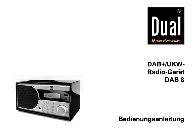 Page 1 de la notice Manuel utilisateur Dual DAB 8