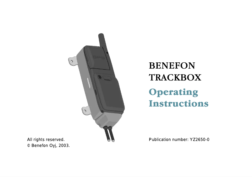 Image de la première page du manuel de l'appareil TrackBox