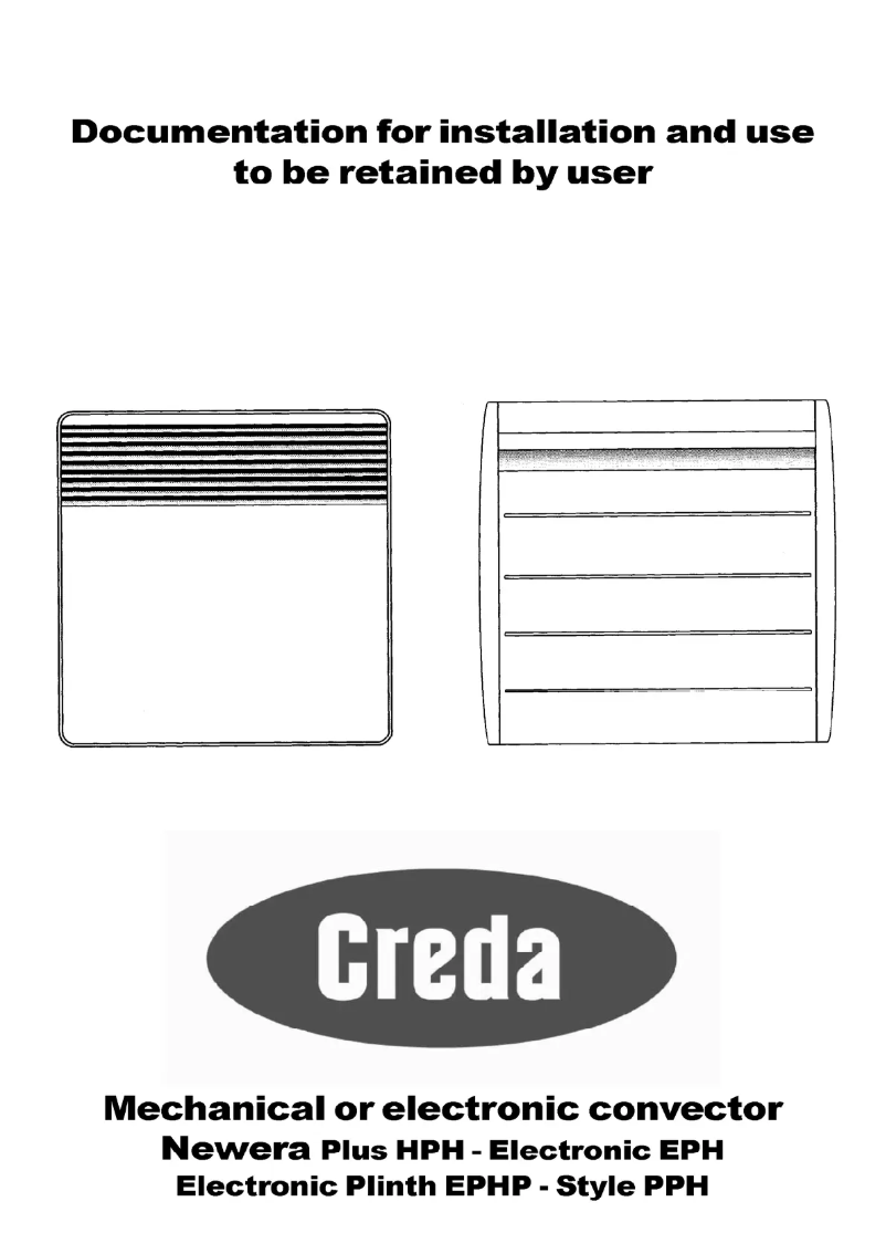 Page 1 de la notice Manuel utilisateur Creda EPH2000