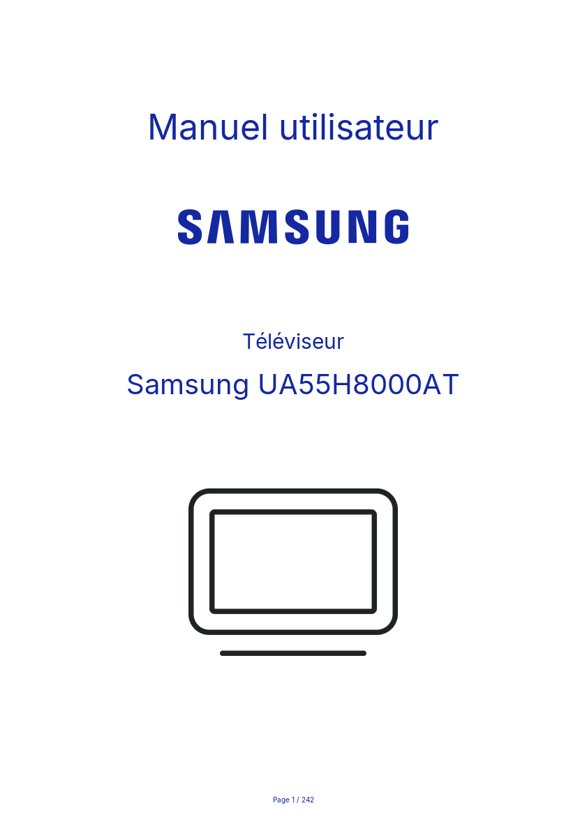 Image de la première page du manuel de l'appareil UA55H8000AT