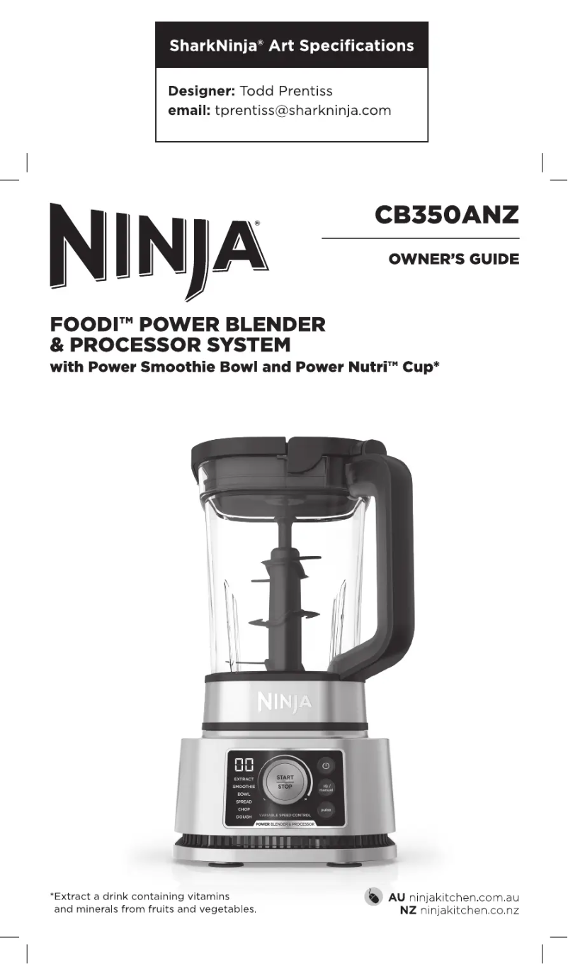 Page 1 de la notice Manuel utilisateur Ninja Foodi CB352