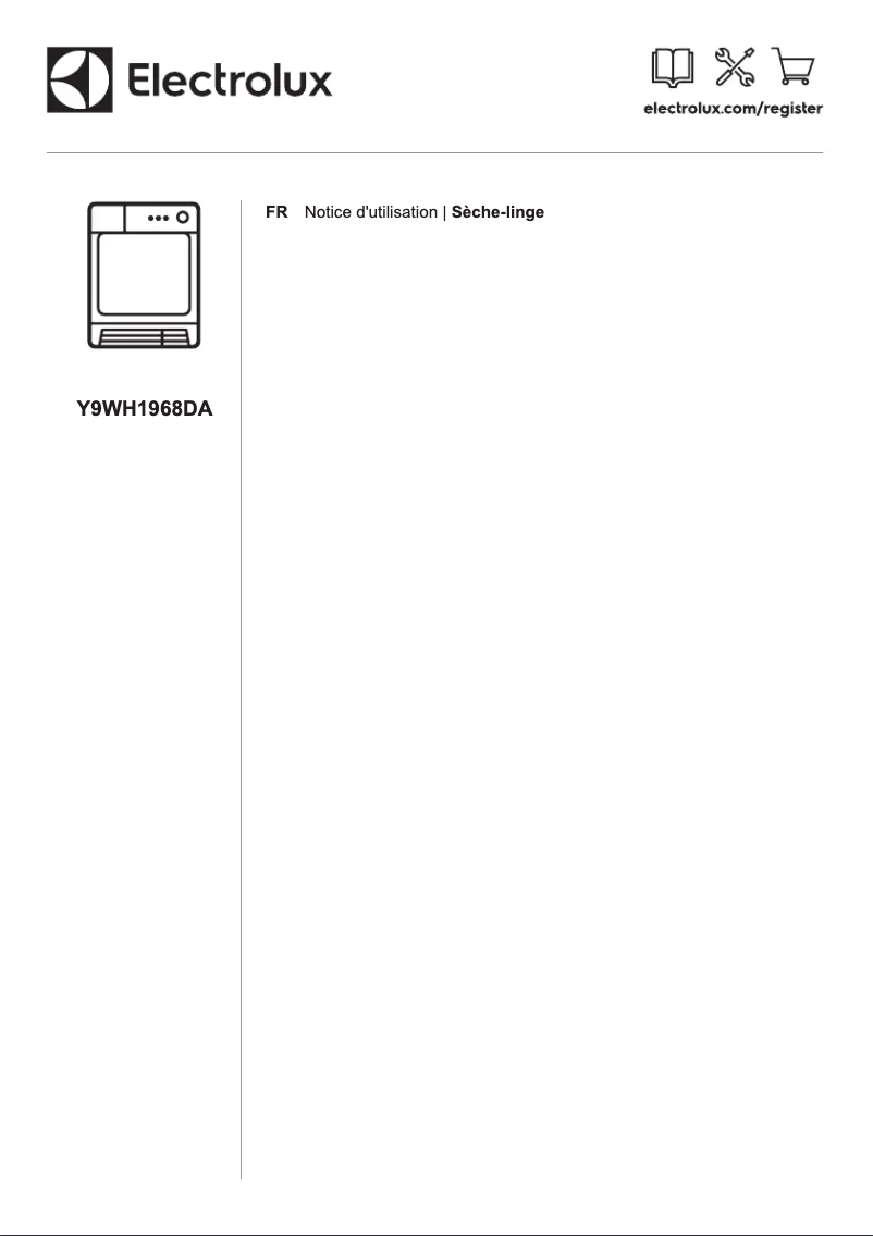Page 1 de la notice Manuel utilisateur Electrolux Y9WH1968DA