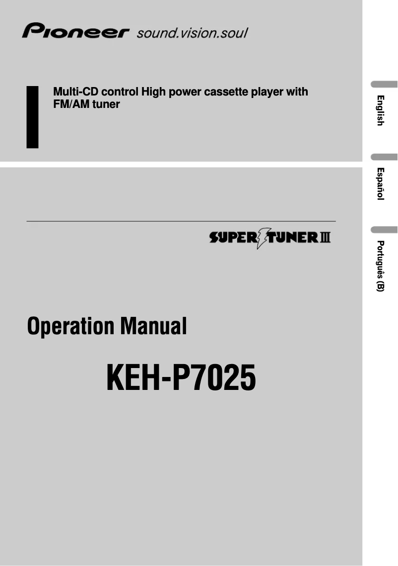 Page n°1 - Manuel utilisateur Pioneer KEH-P7025