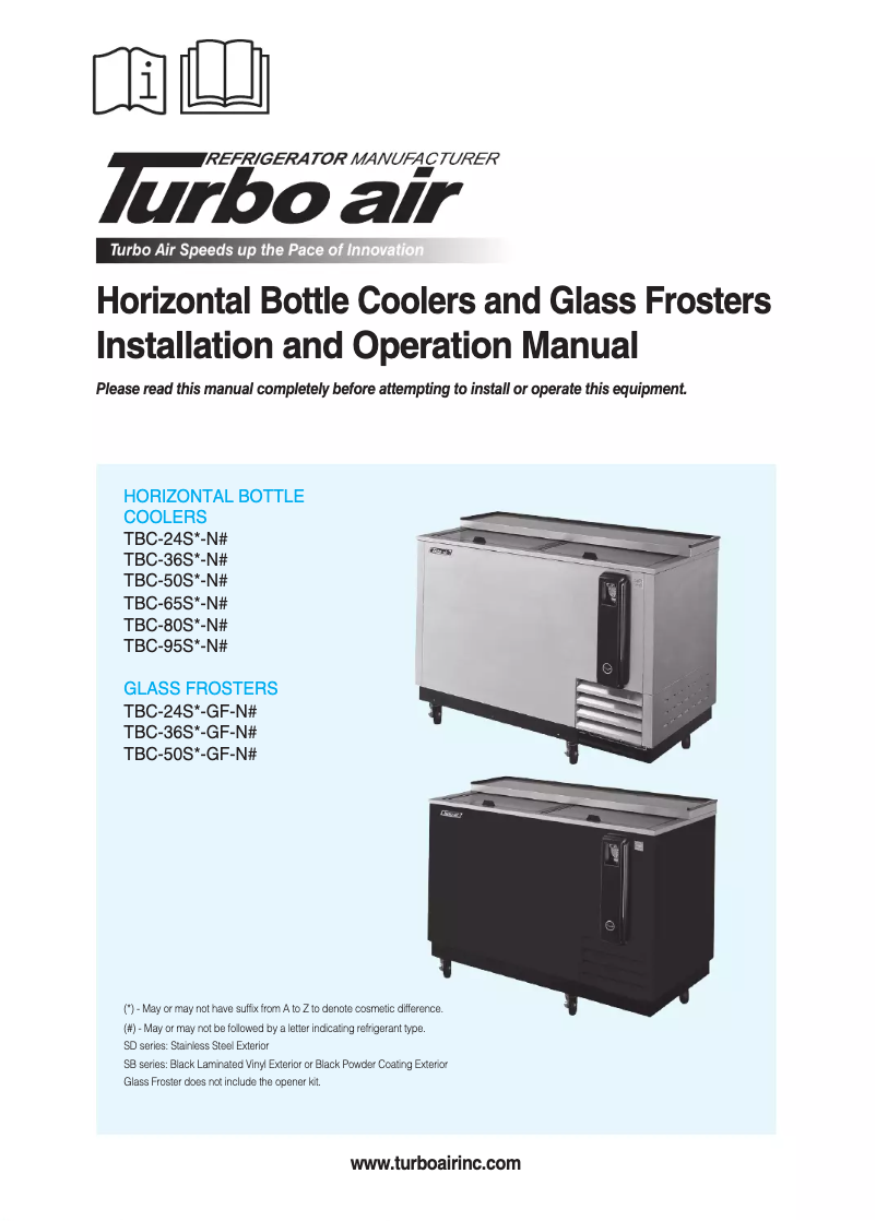 Page n°1 - Manuel utilisateur Turbo air TBC-95SB-N