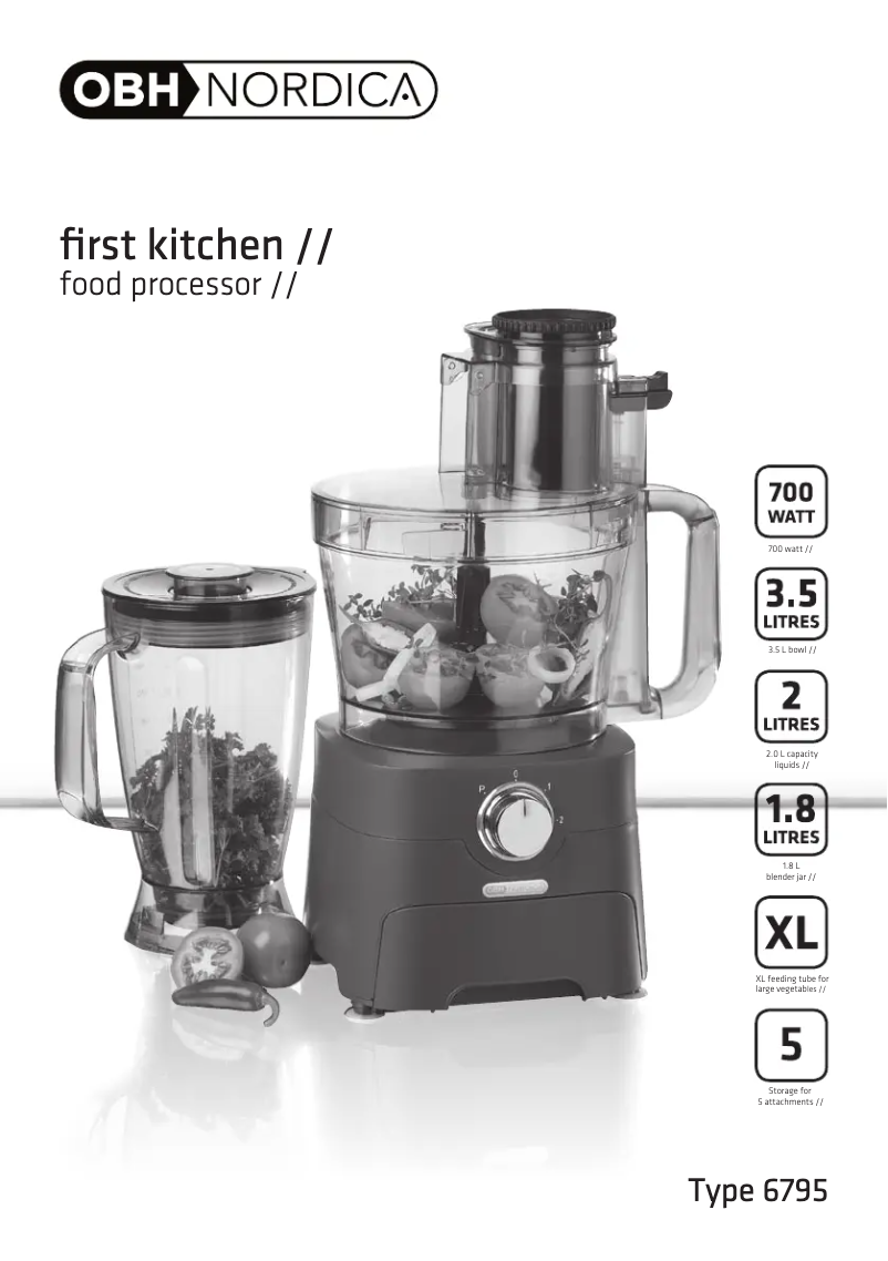 Page n°1 - Manuel utilisateur OBH Nordica First Kitchen 6795