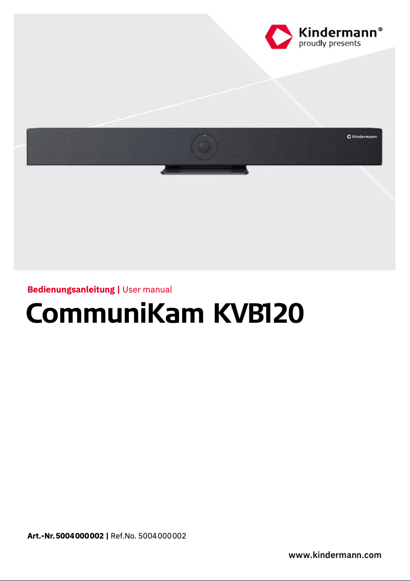 Page n°1 - Manuel utilisateur Kindermann CommuniKam KVB120