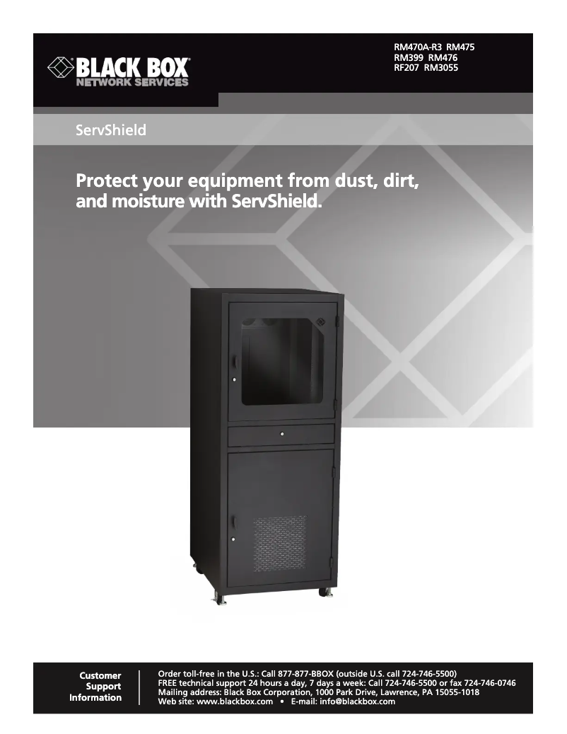 Page 1 de la notice Manuel utilisateur Black Box RM475