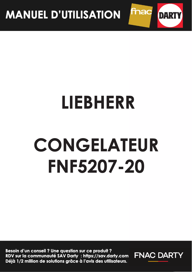 Page n°1 - Manuel utilisateur Liebherr FNf 5207-20