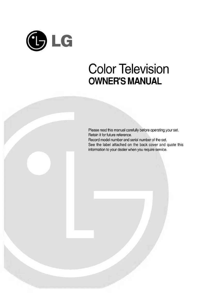 First page image of the manual for 29FS2RK