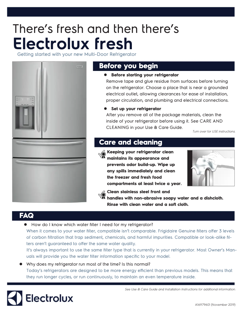 Page n°1 - Guide de démarrage rapide Electrolux ERMC2295AS