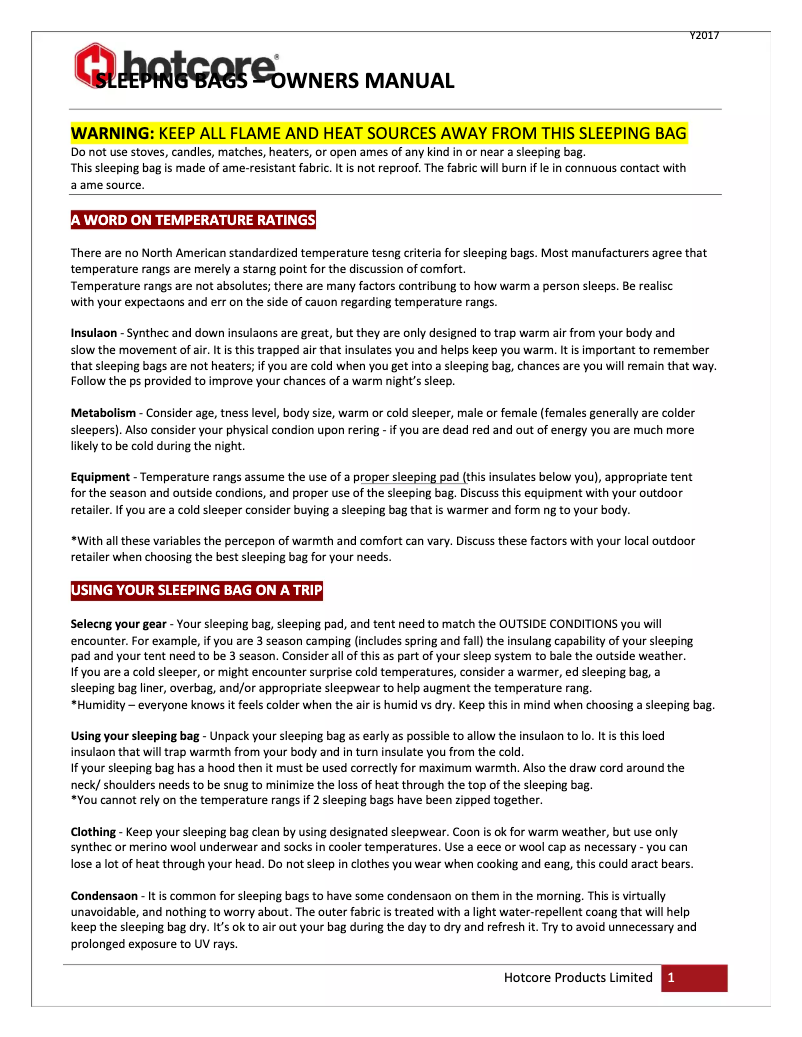 Page 1 de la notice Manuel utilisateur Hotcore Fatboy 100