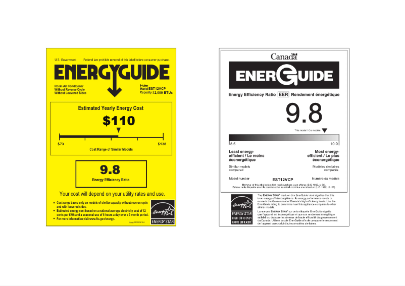 Image de la première page du manuel de l'appareil EST12VCP