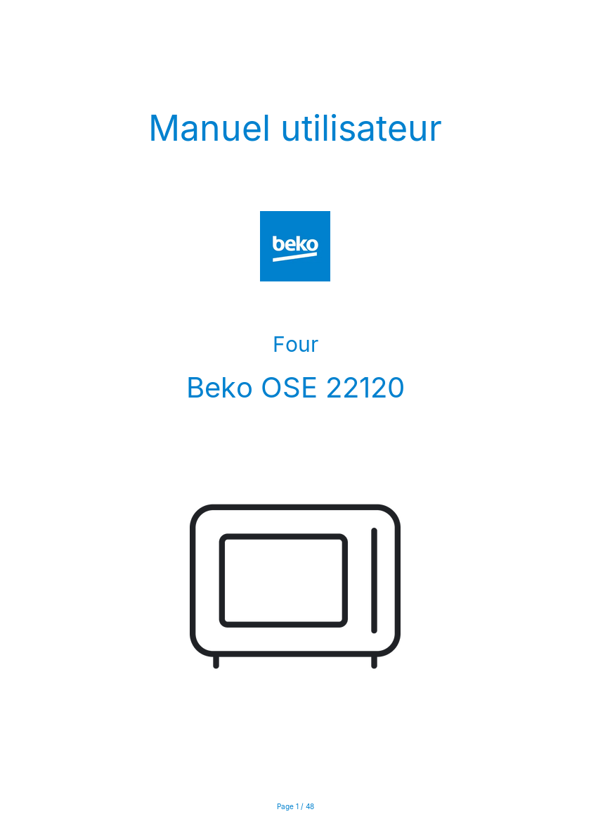 Image de la première page du manuel de l'appareil OSE 22120