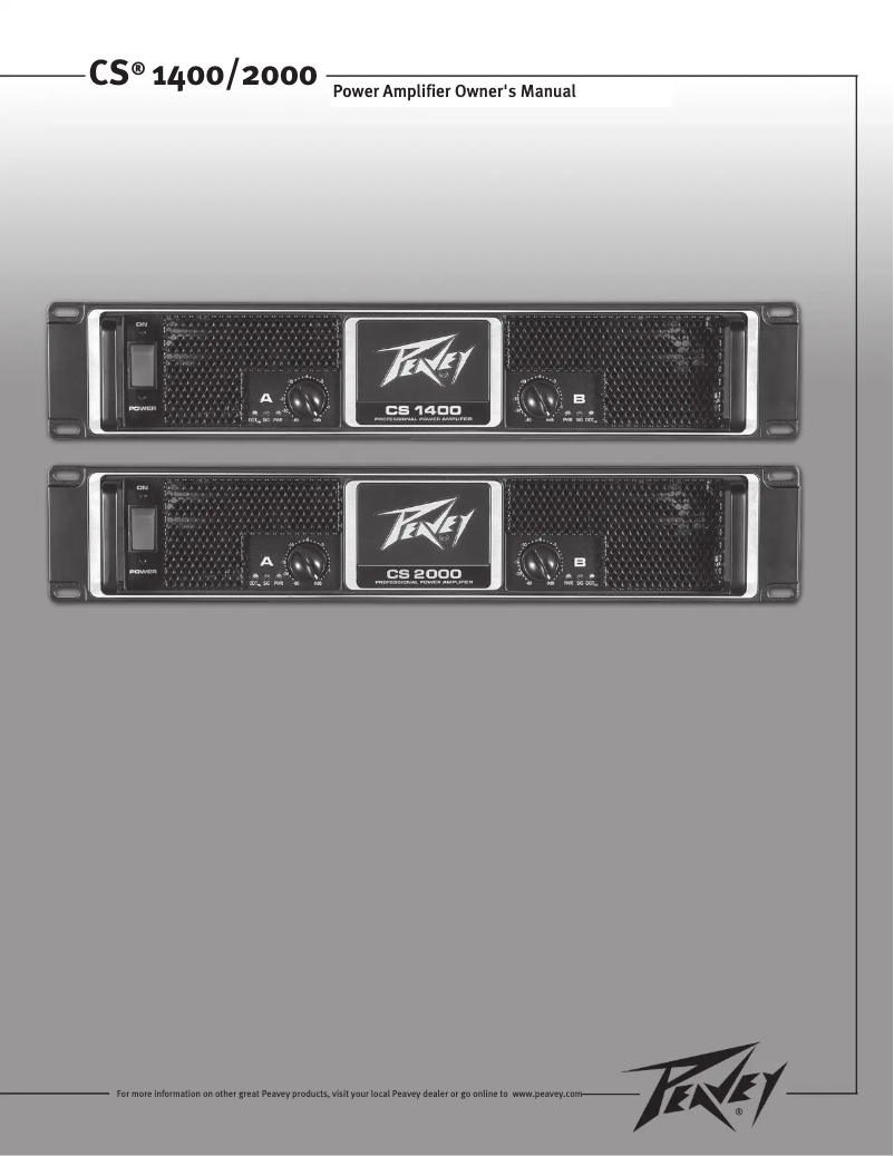 Page 1 de la notice Manuel utilisateur Peavey CS 2000