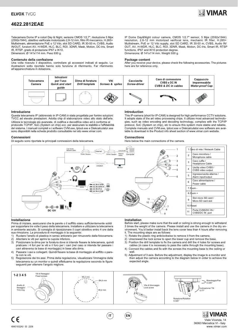 Image de la première page du manuel de l'appareil ELVOX 4622.2812EAE