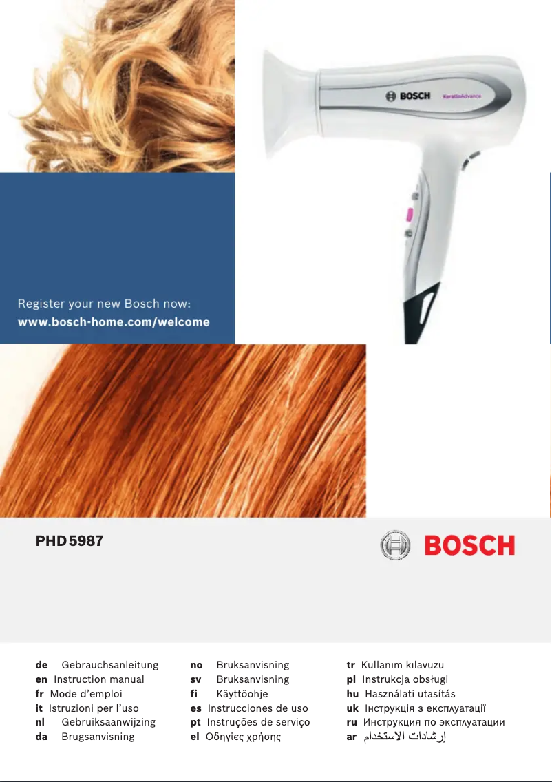 Page n°1 - Manuel utilisateur Bosch PHD5987