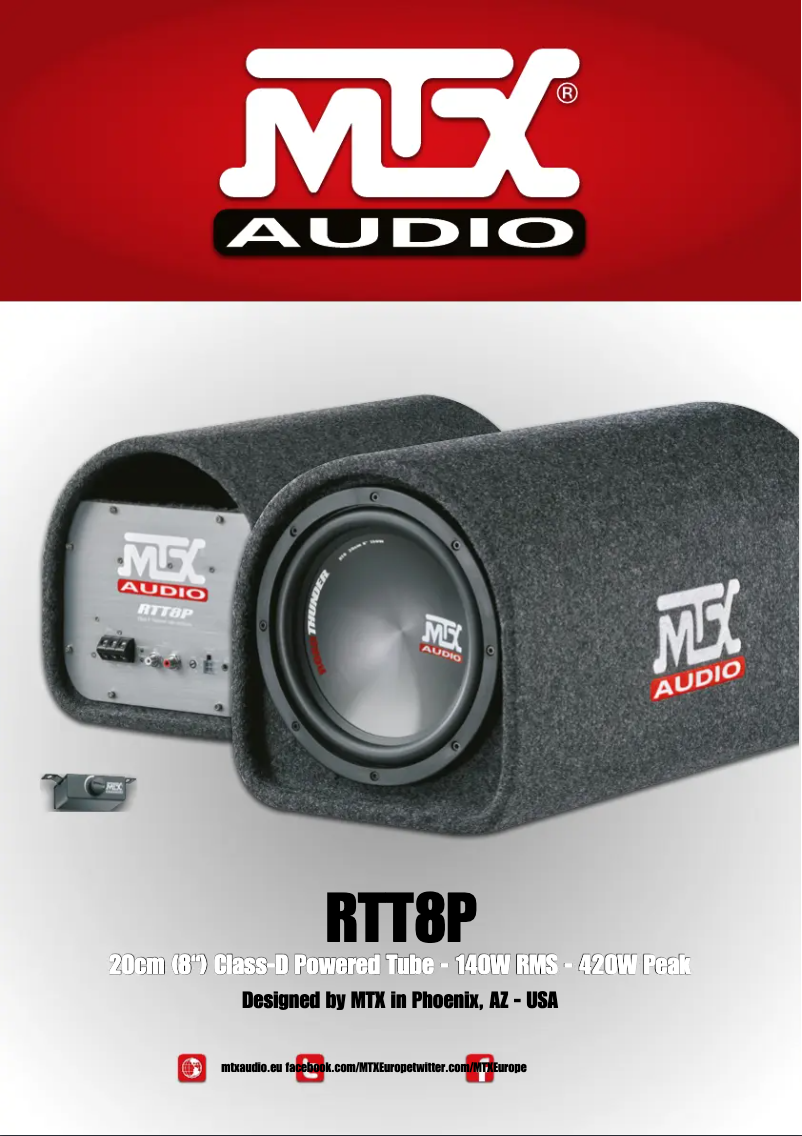 Page n°1 - Manuel utilisateur MTX Audio RTT8P
