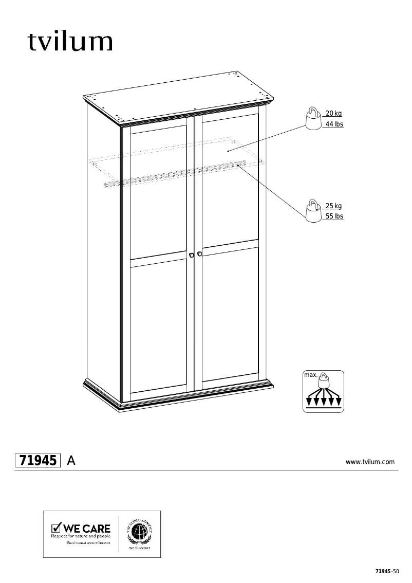 Page 1 de la notice Manuel utilisateur Tvilum 71945