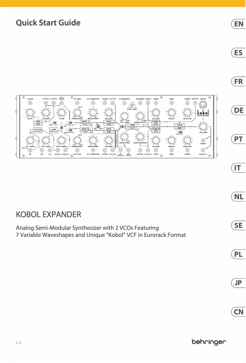 Page n°1 - Manuel utilisateur Behringer Kobol Expander