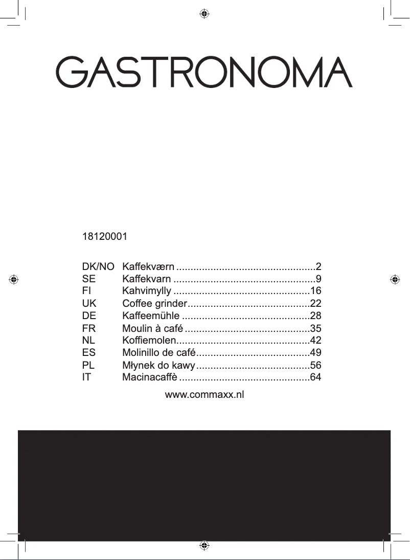 Página 1 del manual Manual de usuario Gastronoma 18120001