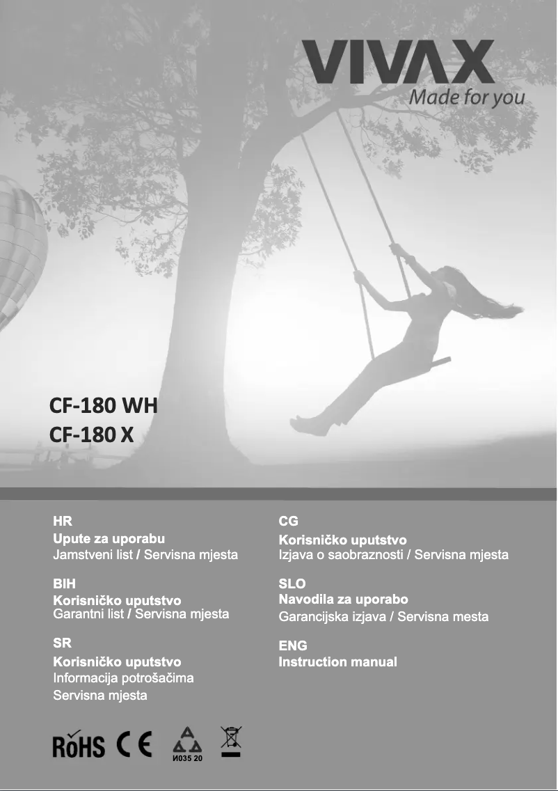 Page 1 de la notice Manuel utilisateur Vivax CF-180