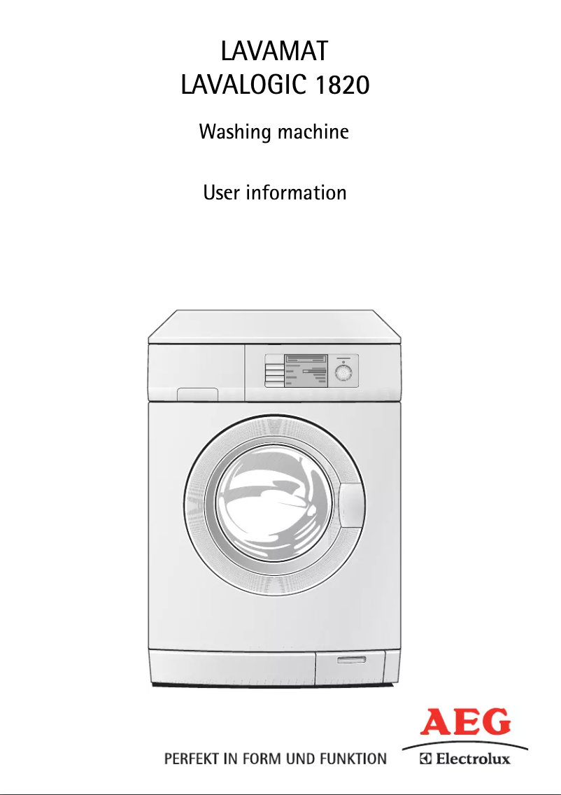 Page n°1 - Manuel utilisateur AEG LL 1820