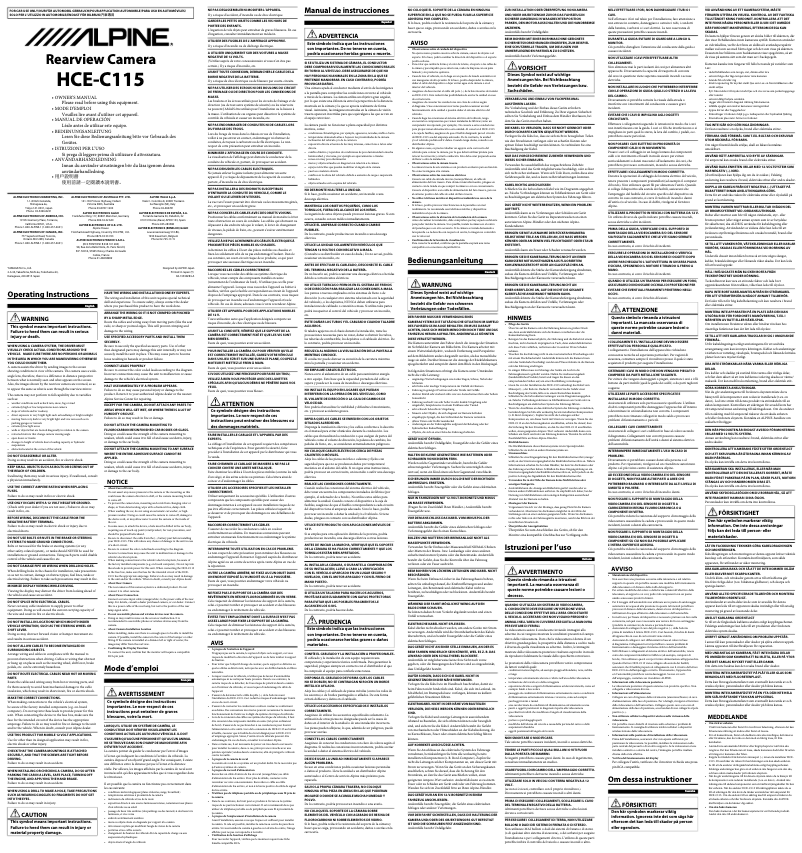 Page 1 de la notice Manuel utilisateur Alpine HCE-C115