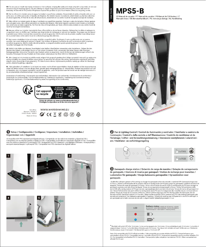 Page 1 de la notice Manuel utilisateur Mars Gaming MPS5-B