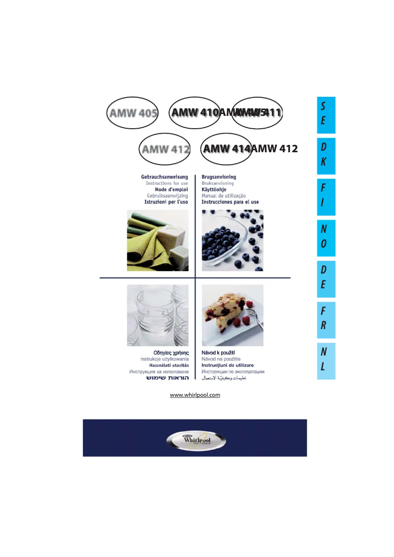 Page 1 de la notice Manuel utilisateur Whirlpool AMW 414