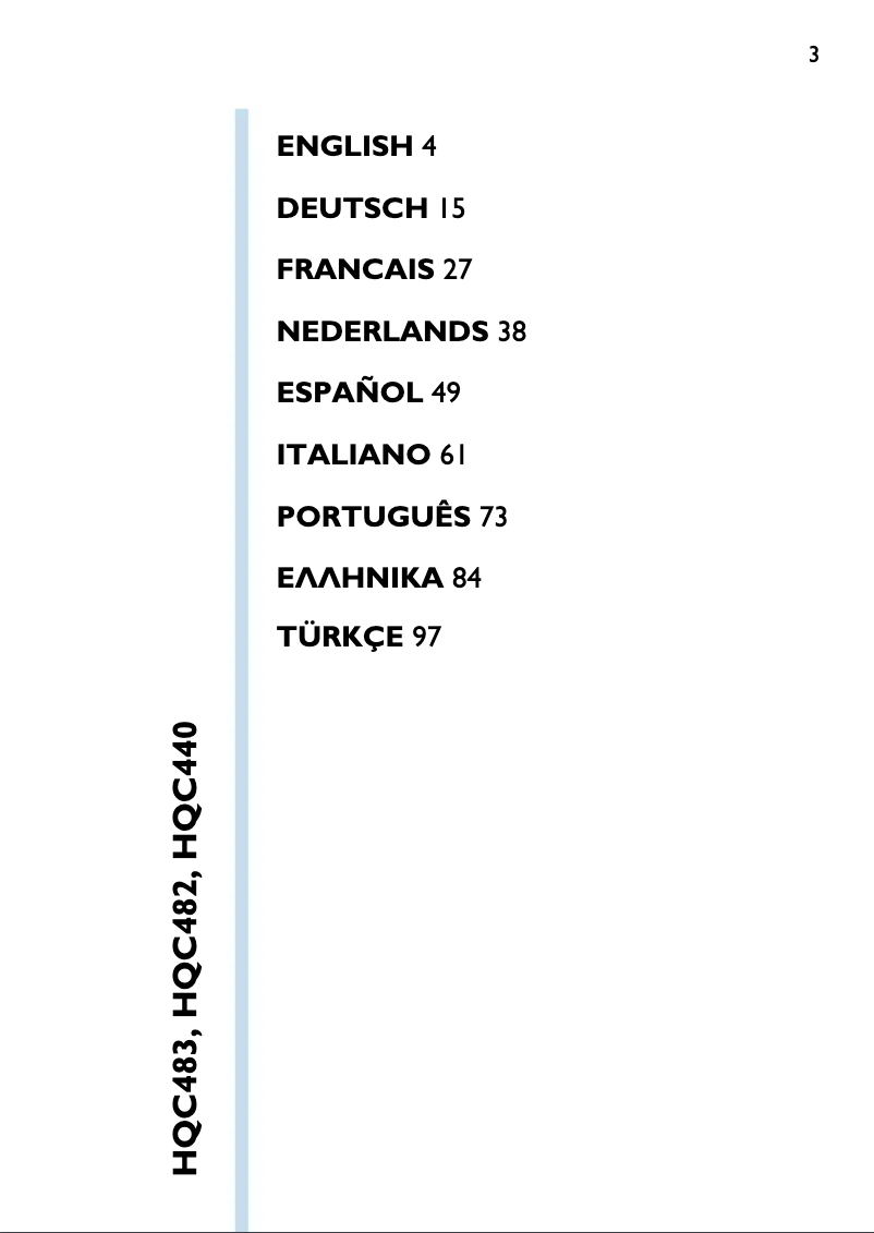 Page 1 de la notice Manuel utilisateur Philips HQC440