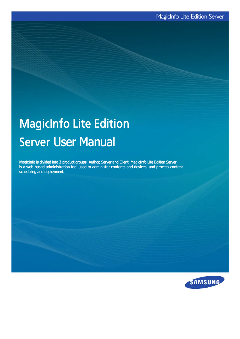 Page 1 de la notice Manuel utilisateur Samsung MagicInfo Lite Server