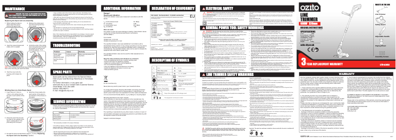 Page 1 de la notice Manuel utilisateur Ozito LTR-630U