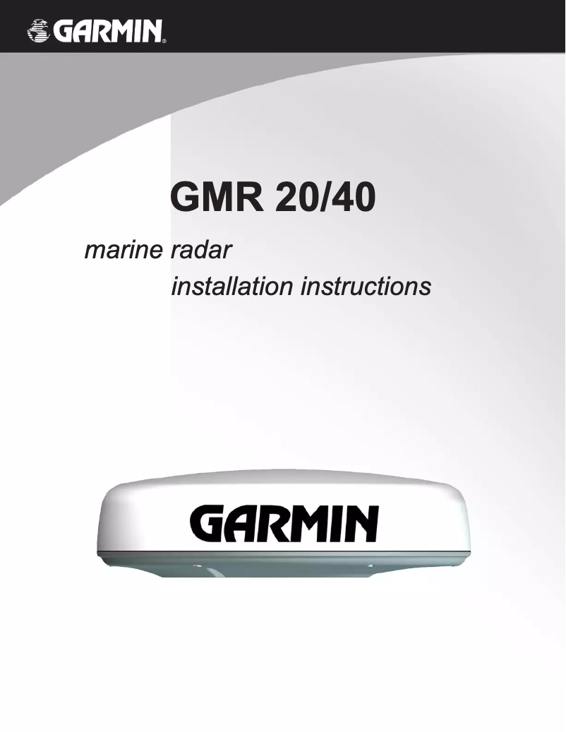 Page n°1 - Guide d'installation Garmin GMR 40