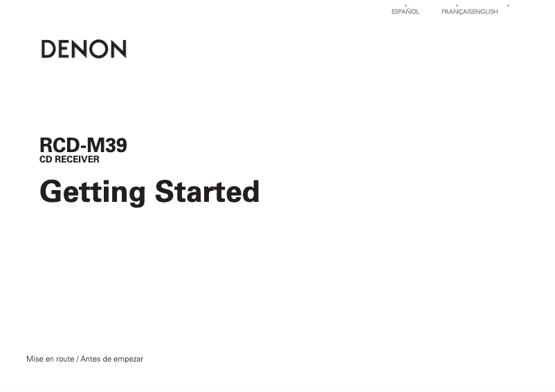 Page n°1 - Manuel utilisateur Denon D-M39S