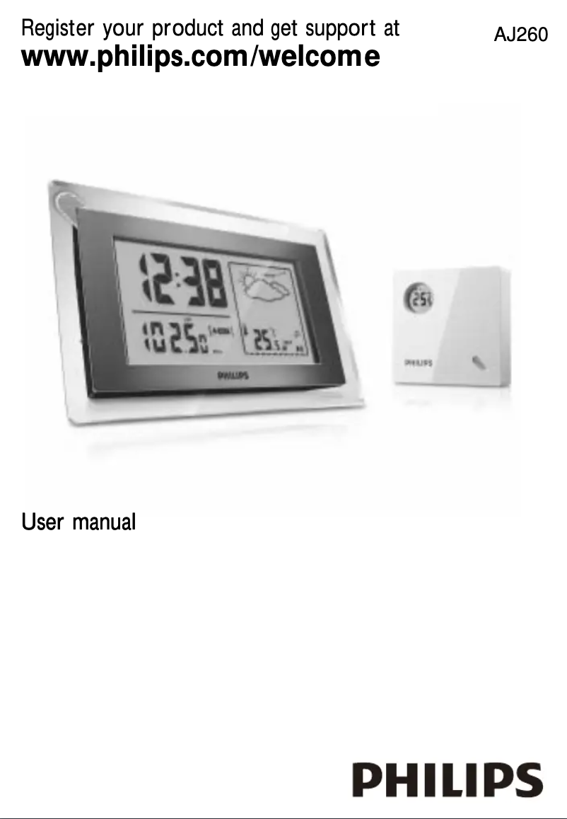 Page 1 de la notice Manuel utilisateur Philips AJ260