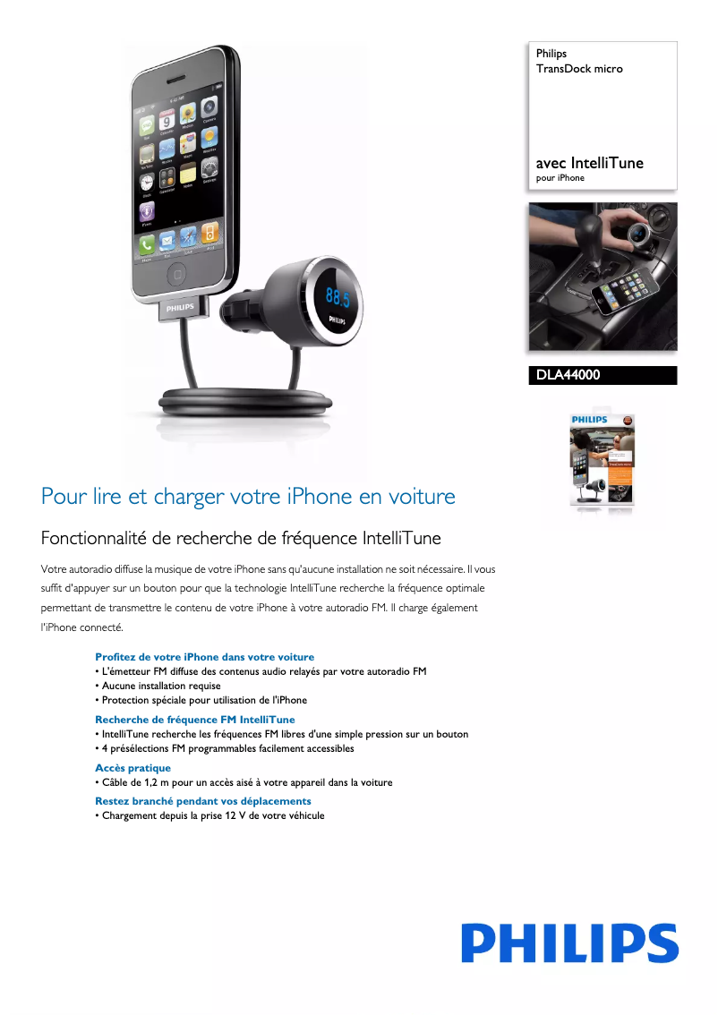 Page n°1 - Fiche technique Philips TransDock Micro DLA44000