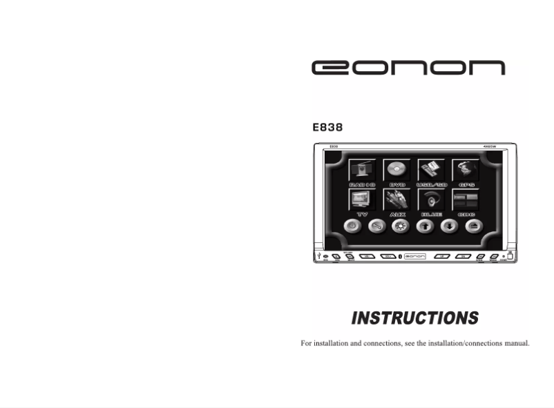 Page 1 de la notice Manuel utilisateur Eonon E0838