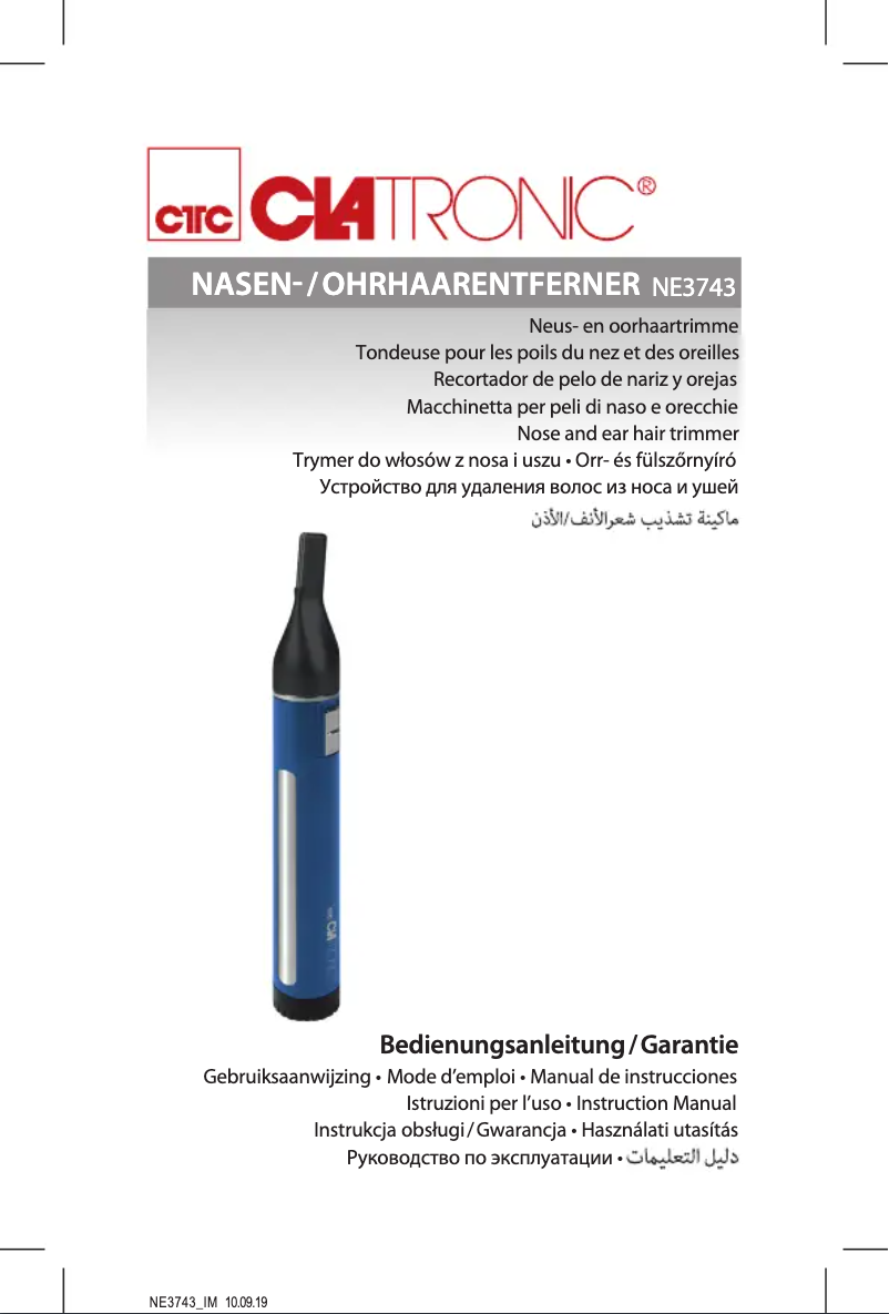 Page 1 de la notice Manuel utilisateur Clatronic NE 3743