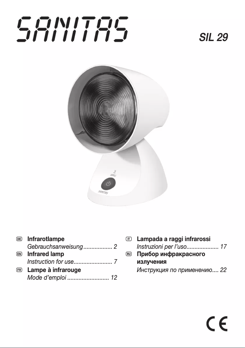 Page n°1 - Manuel utilisateur Sanitas SIL 29