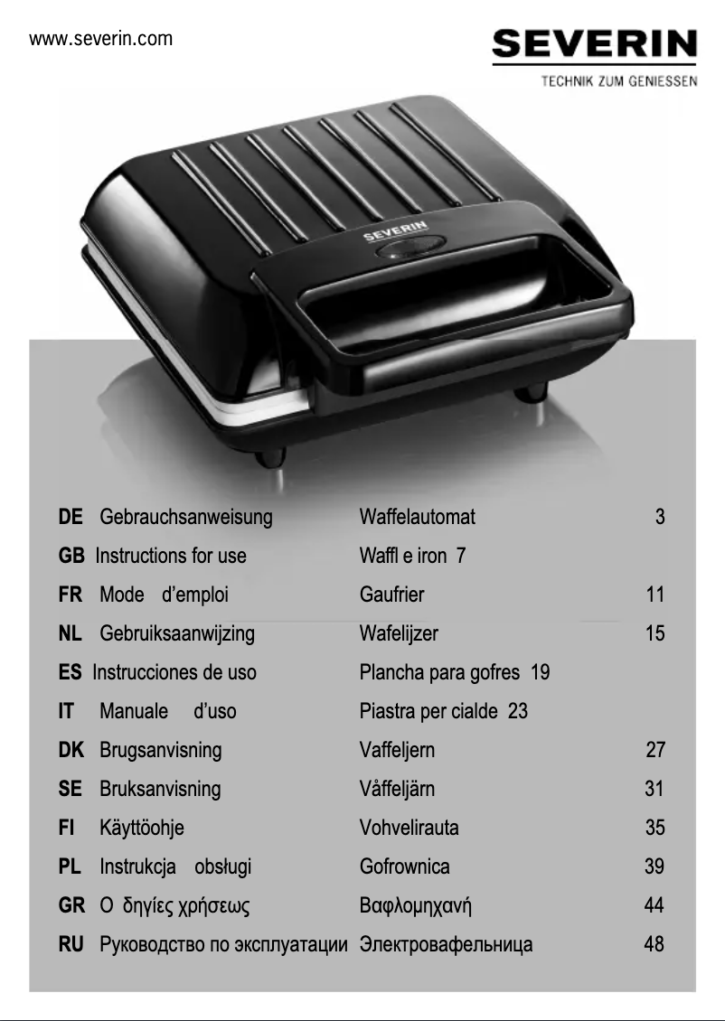 Página 1 del manual Manual de usuario Severin WA 2113