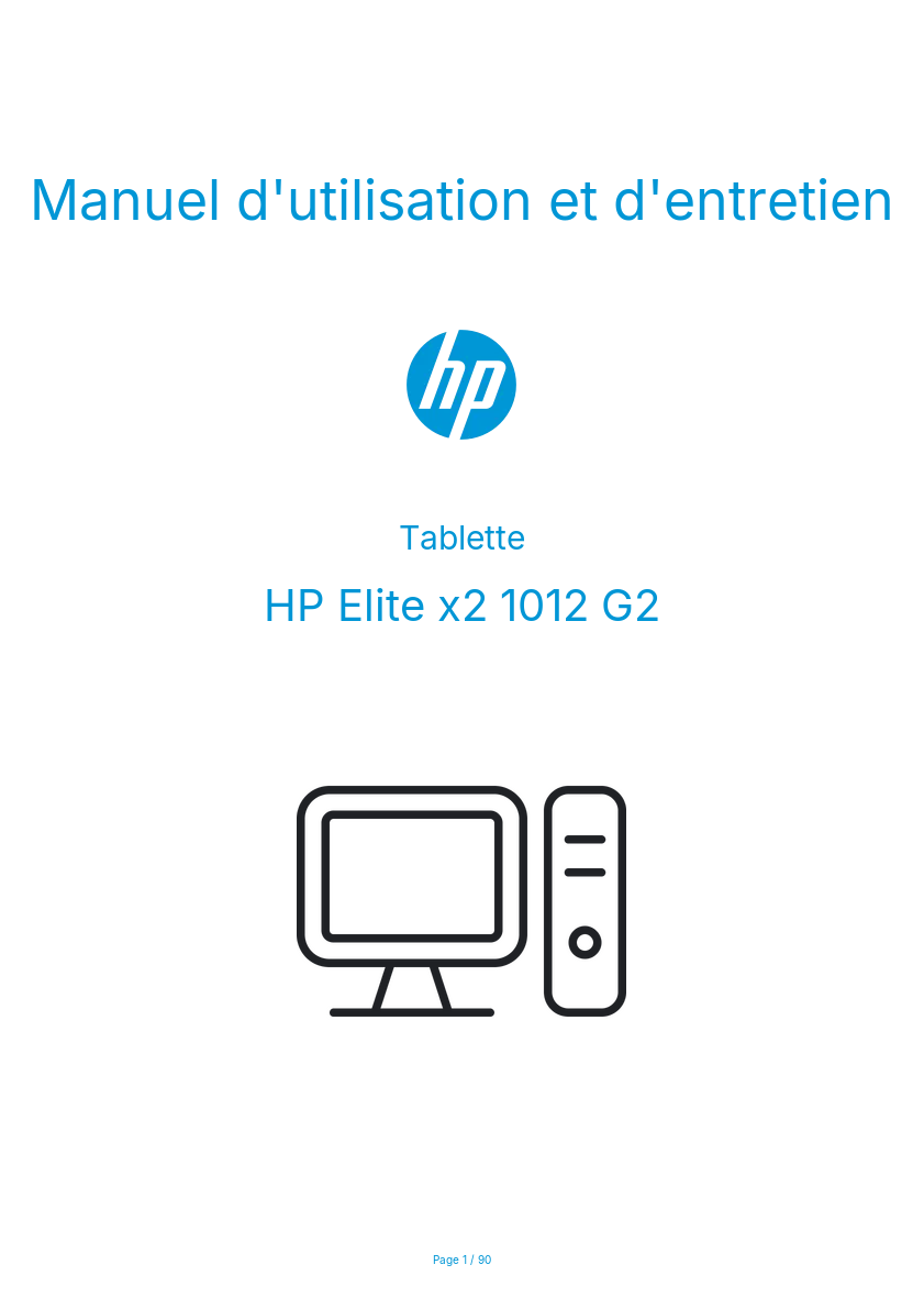 Page n°1 - Manuel d'utilisation et d'entretien HP Elite x2 1012 G2