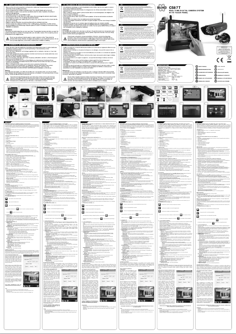 Page 1 de la notice Manuel utilisateur Elro CS87T