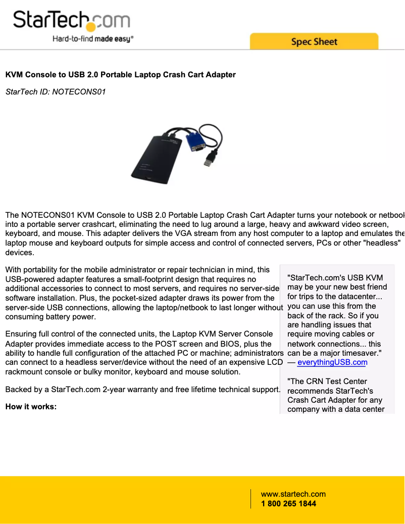 Image de la première page du manuel de l'appareil NOTECONS01