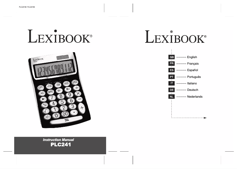 Page n°1 - Manuel utilisateur Lexibook PLC241