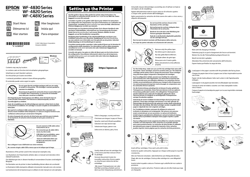 Image de la première page du manuel de l'appareil WorkForce Pro WF-4830DTWF