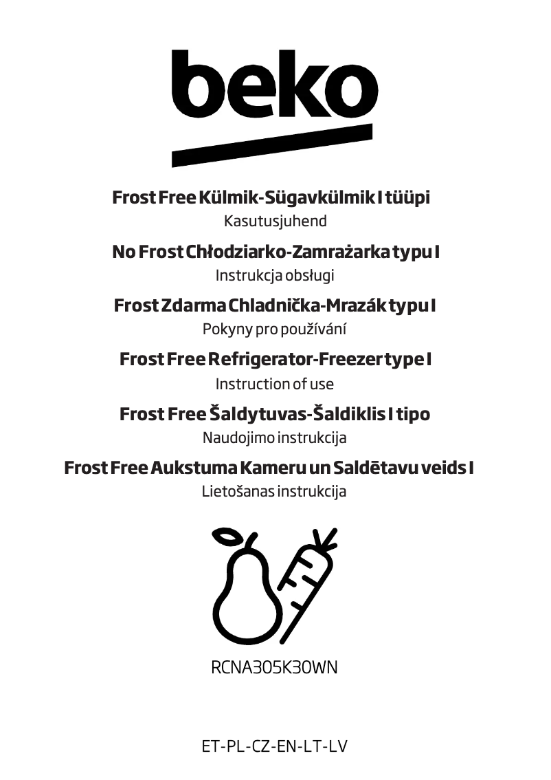 Image de la première page du manuel de l'appareil RCNA305K30WN