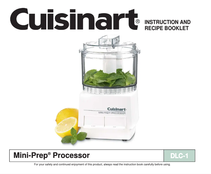 Page 1 de la notice Manuel utilisateur Cuisinart Mini-Prep DLC-1