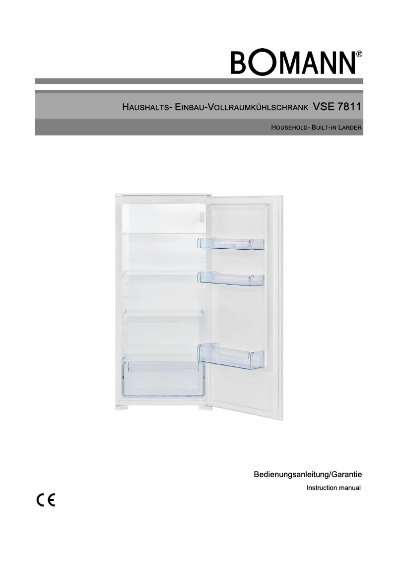 Page 1 de la notice Manuel utilisateur Bomann VSE 7811