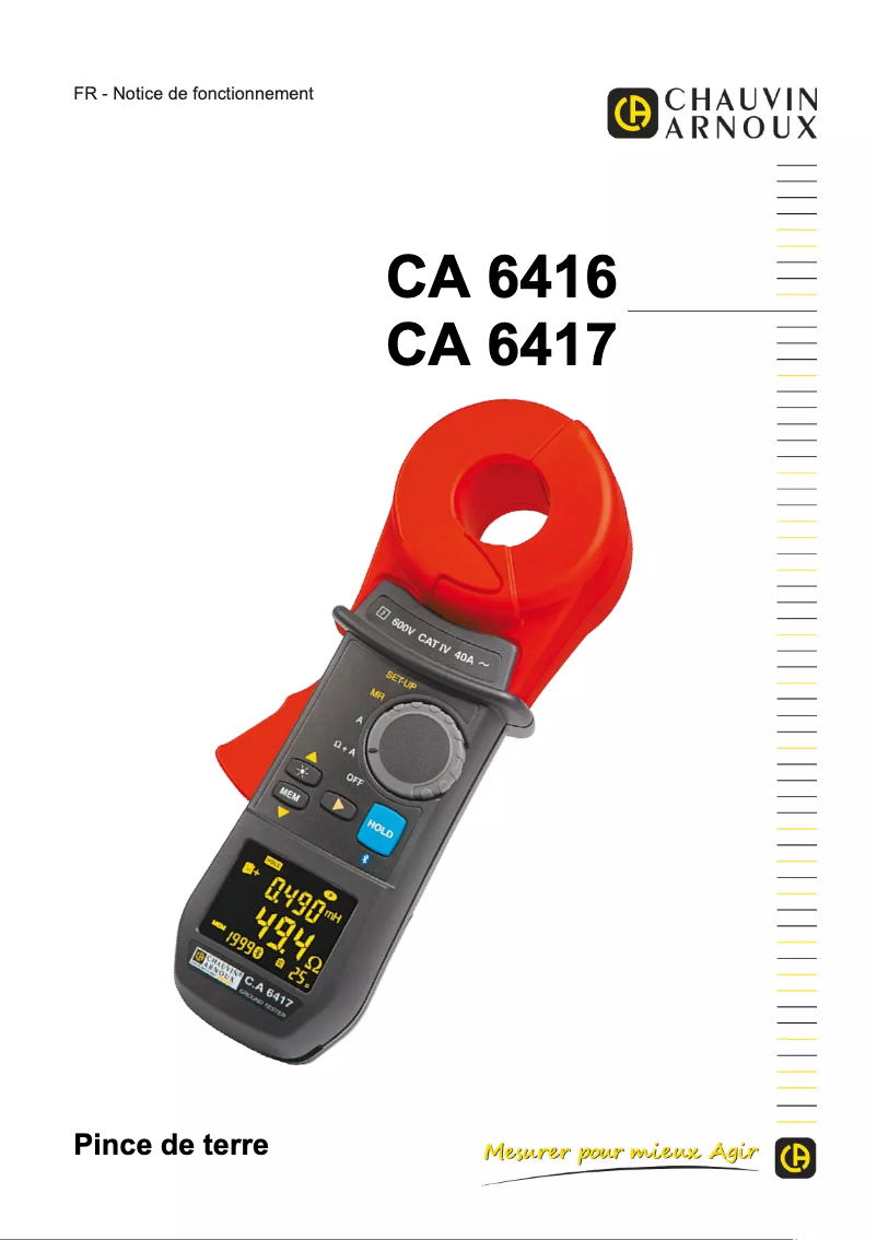 Page 1 de la notice Manuel utilisateur Chauvin Arnoux C.A 6416