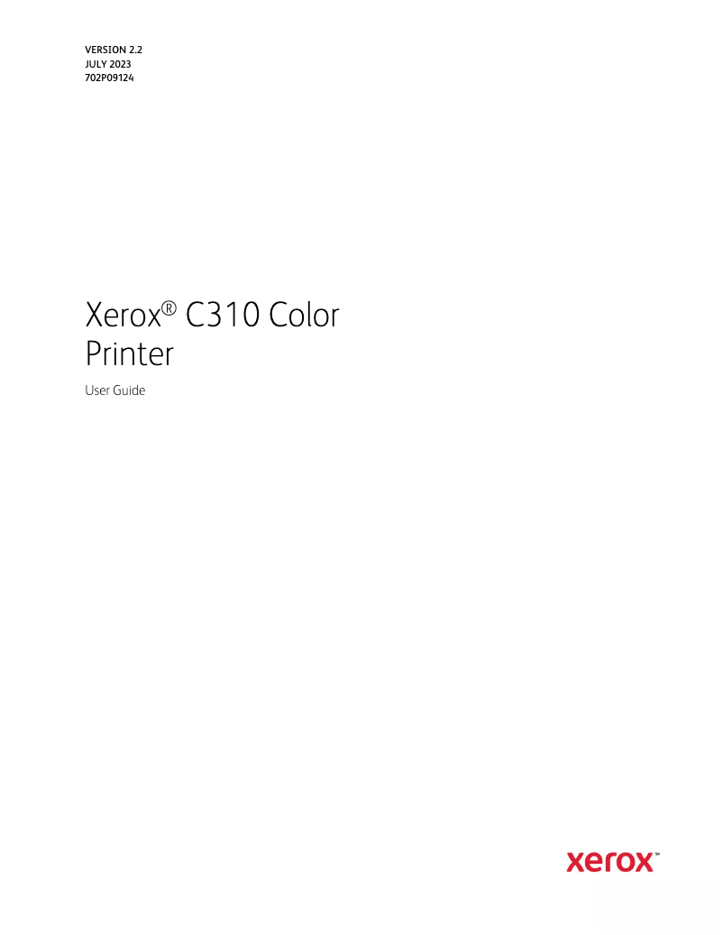 Page n°1 - Manuel utilisateur Xerox C310 Color